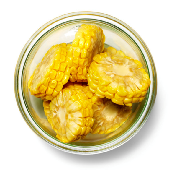 Corn coins with yellow miso