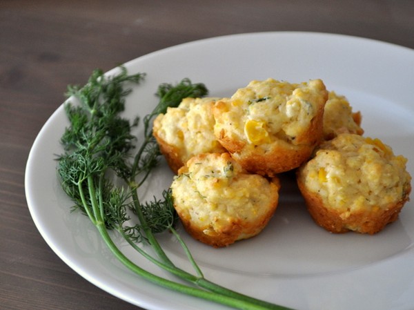Corn dill mini muffins