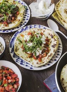 Corn flatbread pizzas