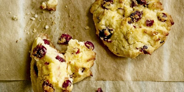 Corn flour and cranberry scones