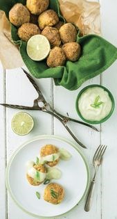 Corn fritters with creamy chile-lime sauce
