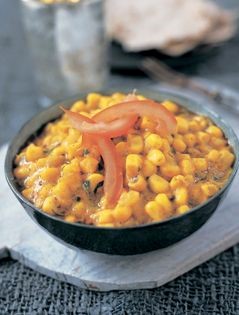 Corn kernels in yogurt and gram flour sauce