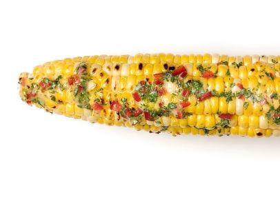 Corn on the cob with spicy cilantro butter