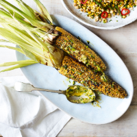 Corn on the cob with herby miso butter