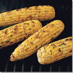 Corn on the cob with basil-Parmesan butter