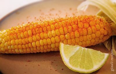Corn on the cob with chile and lime
