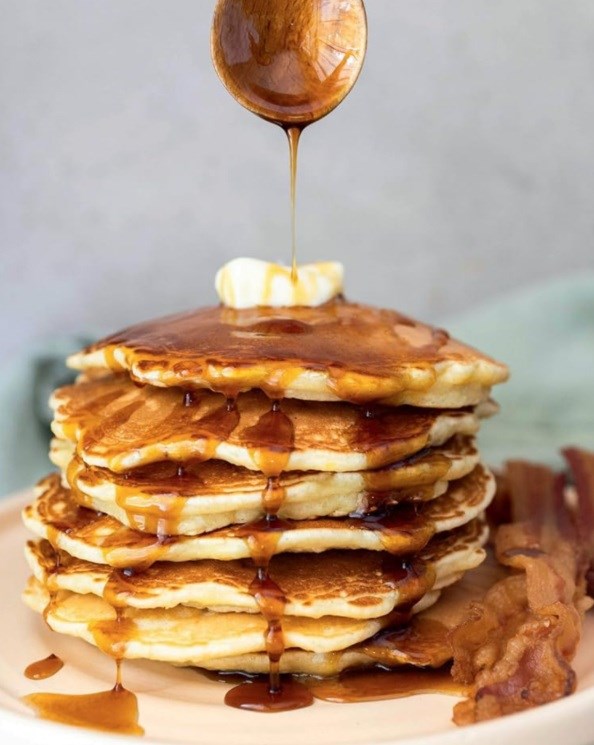 Corn pancakes with cane syrup