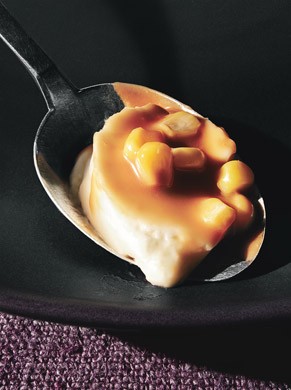 Corn panna cotta with dulce de leche