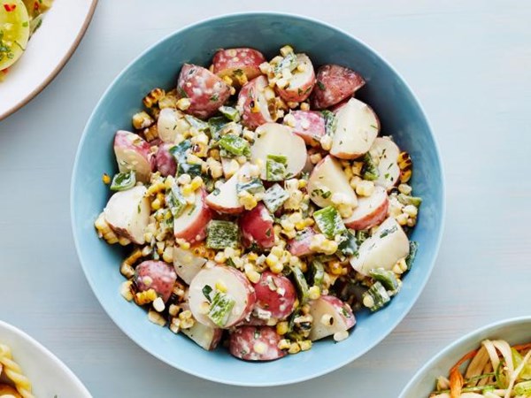 Corn-poblano potato salad