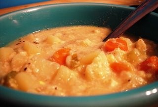 Corn, potato & leek chowder