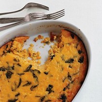 Corn pudding with basil