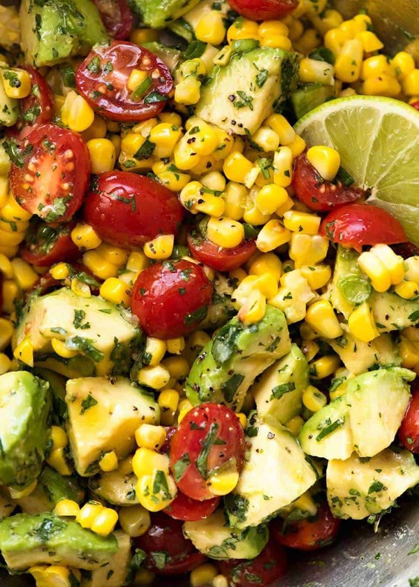 Corn salad with avocado