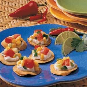 Corn salsa tostadas