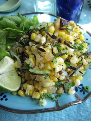 Corn sauté with chile and lime