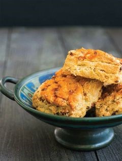 Corn scallion Sriracha biscuits