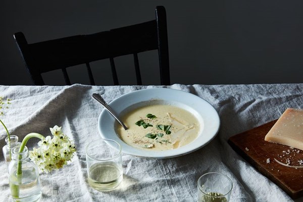 Corn soup with corn husk stock
