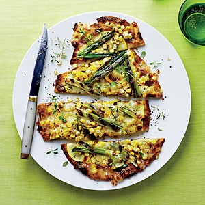 Corn, squash, and green onion flatbreads