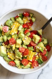 Corn tomato avocado salad