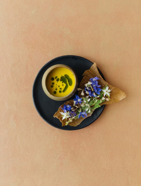 Corn, ube and razor clams