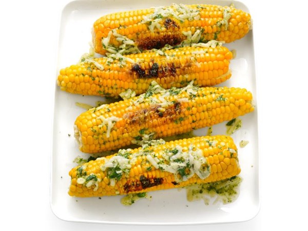 Corn with basil butter