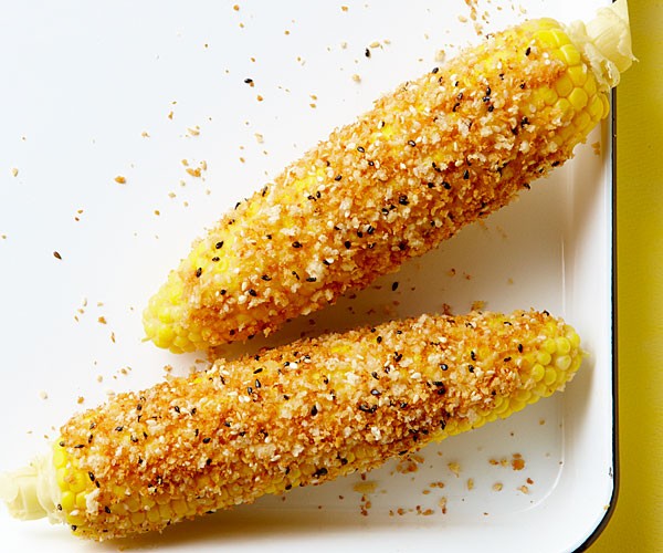 Corn with miso, panko, and sesame
