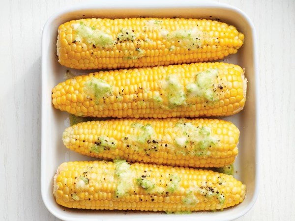 Corn with scallion-lime butter