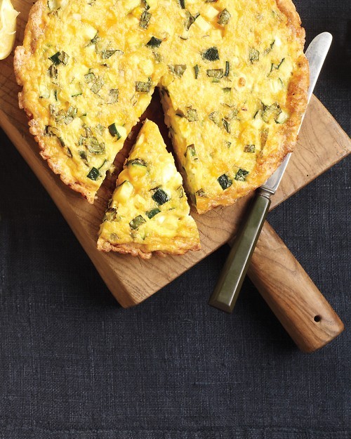 Corn, zucchini, and pasta frittata
