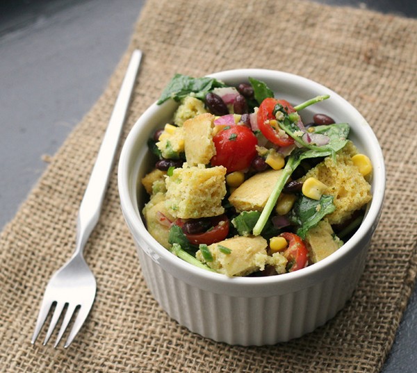 Cornbread and black bean panzanella recipe Eat Your Books