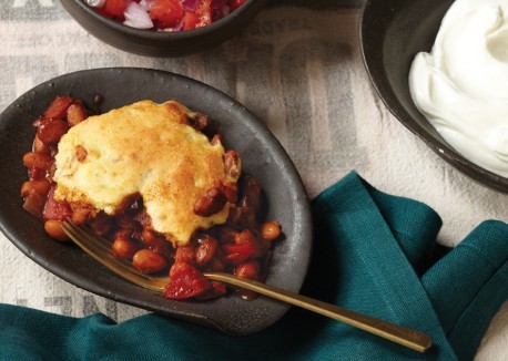 Cornbread and pinto bean shepherd's pie