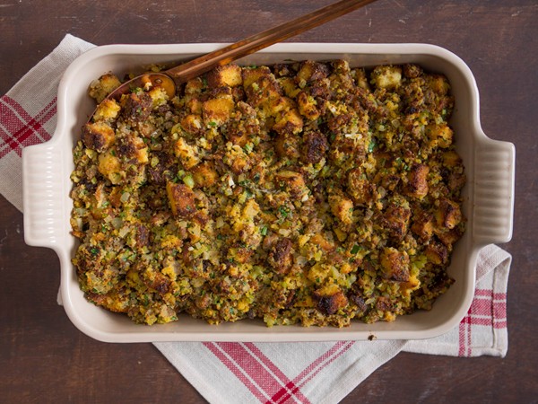 Cornbread dressing with sausage and sage