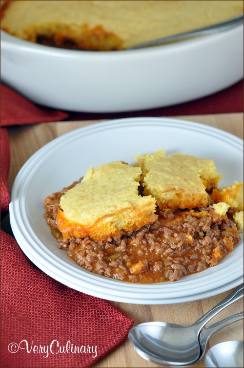 Cornbread hamburger pie