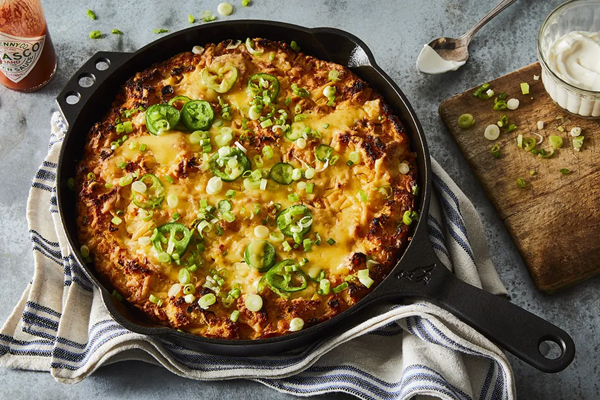 Cornbread strata with cheddar & jalapeños