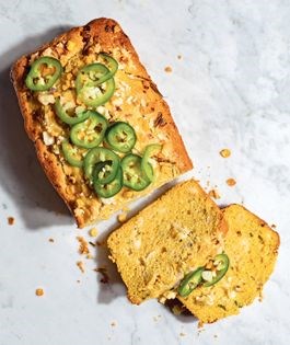 Cornbread with jalapeños and feta