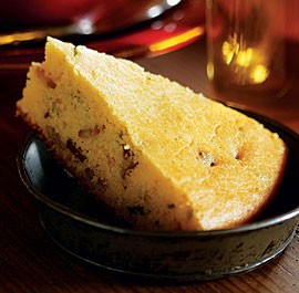 Cornbread with scallions and bacon