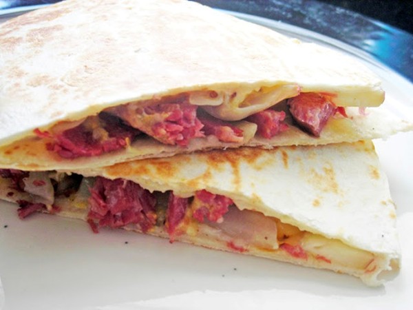 Corned beef and cabbage quesadillas