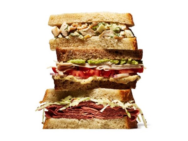 Corned beef with horseradish slaw sandwiches