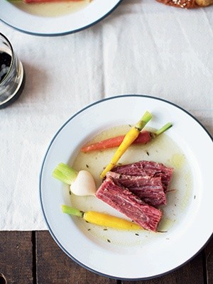 Corned beef with root vegetables