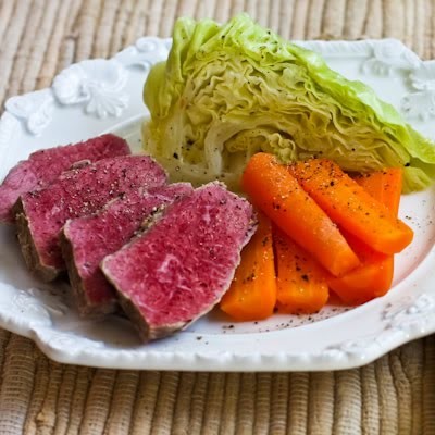 Corned beef with veggies and horseradish sauce
