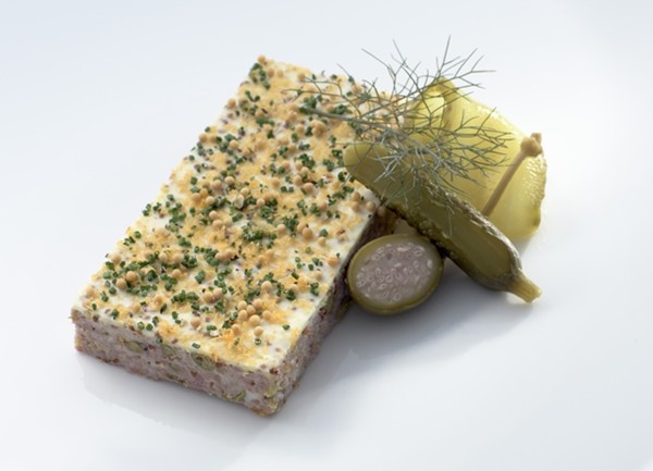 Corned Irish beef brisket with mustard and pickles