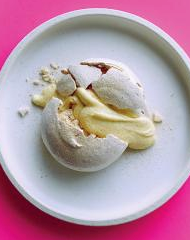 Cornhusk meringues with corn mousse