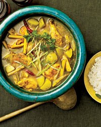Cornish hen stew with lemongrass and chiles