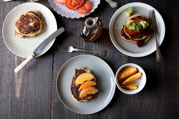 Cornmeal and chorizo pancakes
