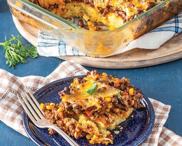 Cornmeal-bottom tamale pie