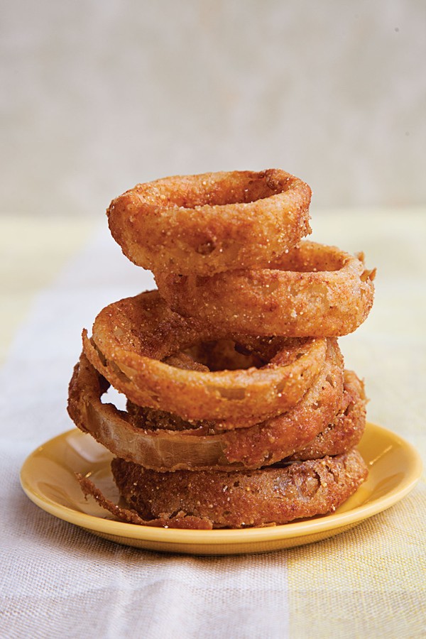 Cornmeal-crusted onion rings