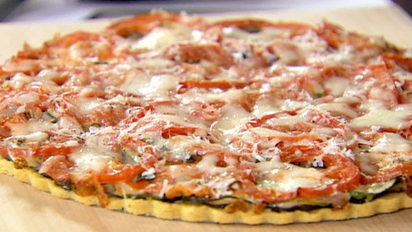 Cornmeal-crusted roasted ratatouille tart