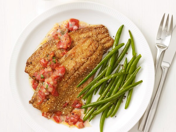 Cornmeal-crusted trout