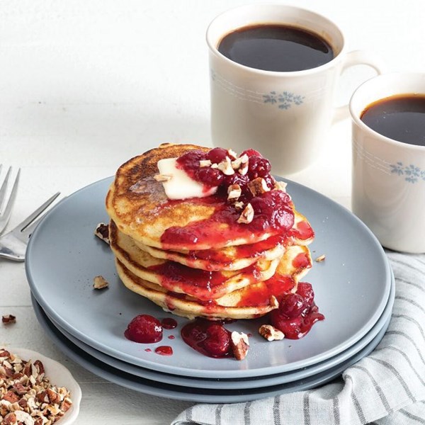 Cornmeal-pecan pancakes