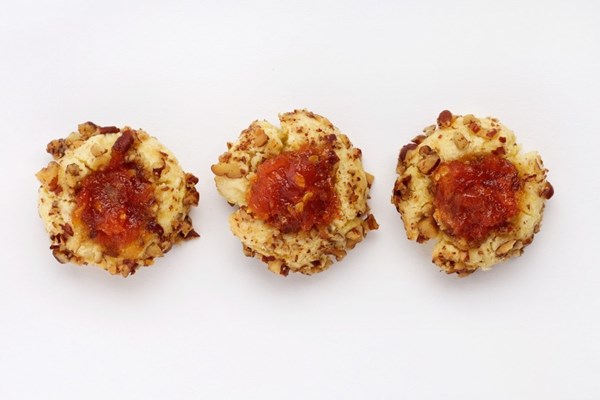 Cornmeal thumbprints with tomato jam