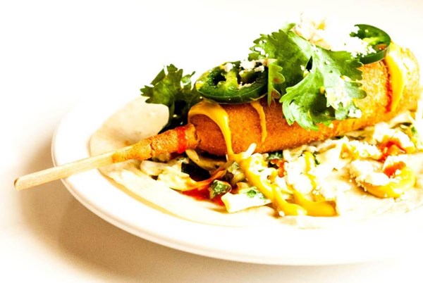 Corny dog tacos