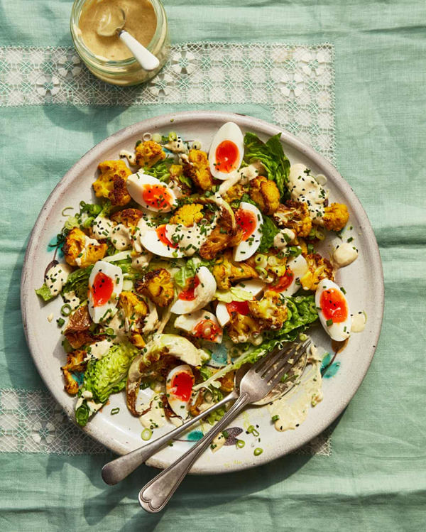 Coronation cauliflower and egg salad